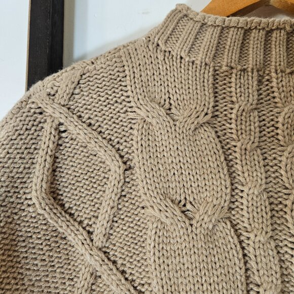 Romantic Beige Cable Knit Sweater Vest w/ Satin Bows NWT Size L - Picture 6 of 12